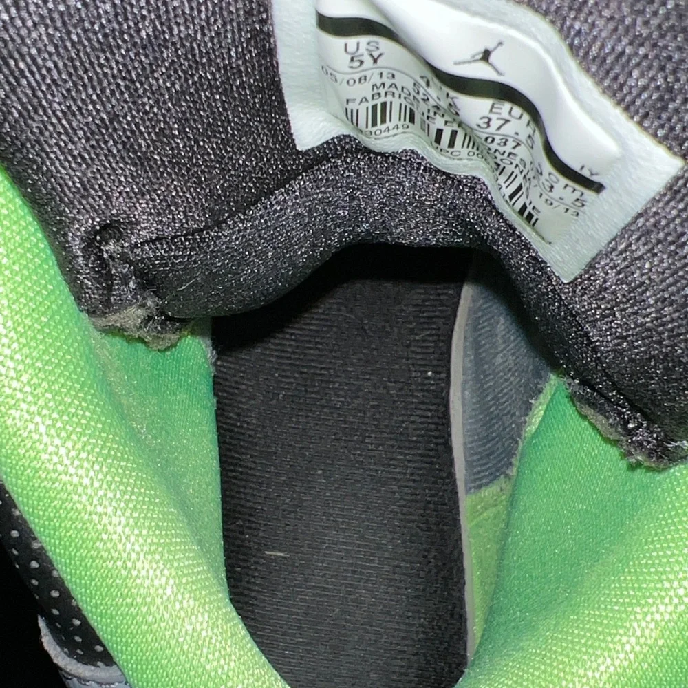 Jordan Flight 45 High GS Cool Grey Flash Lime Club Pink Size 5Y Sneakers 6.5 Wom